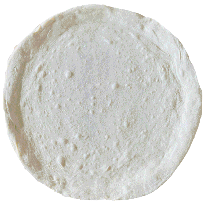 Massa de pizza aberta